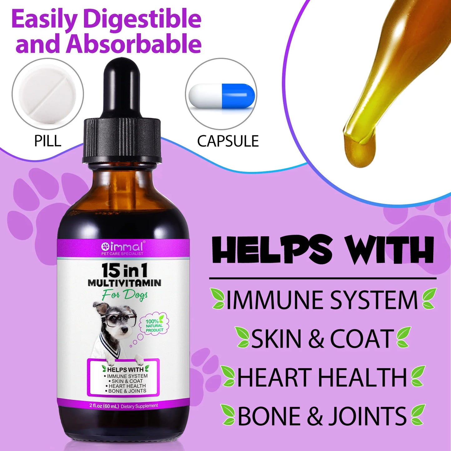 Dog Multivitamin 15-in-1 - Complete Health Support 60ml