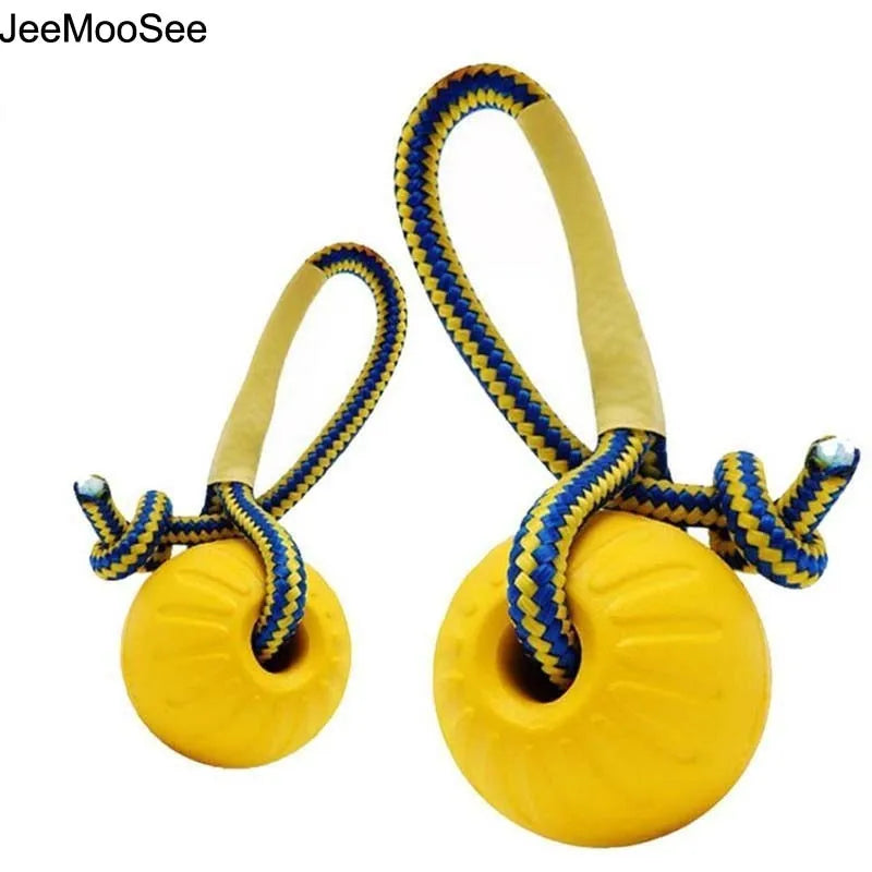 Indestructible Dog Ball Rope Handle - Fetch Training Toy