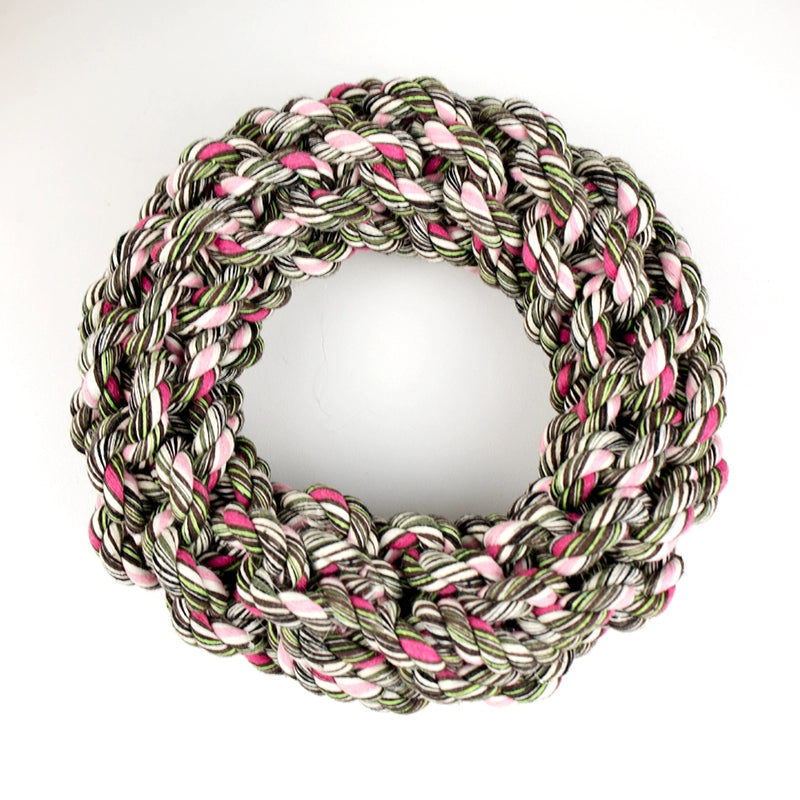 Heavy Duty Rope Dog Toy - Braided Ring Tug of War Dental