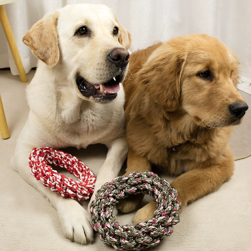 Heavy Duty Rope Dog Toy - Braided Ring Tug of War Dental