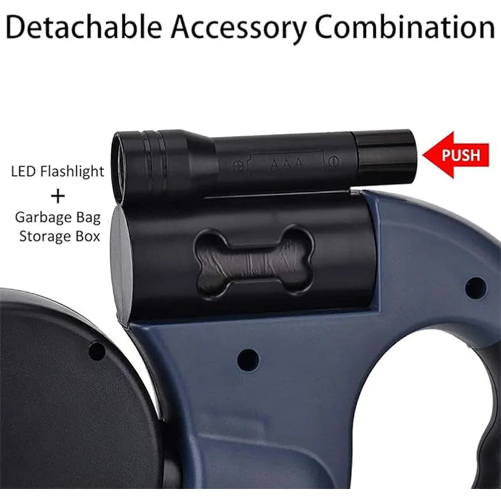 Dual Retractable Dog Leash LED - Tangle Free Two Dog Leash