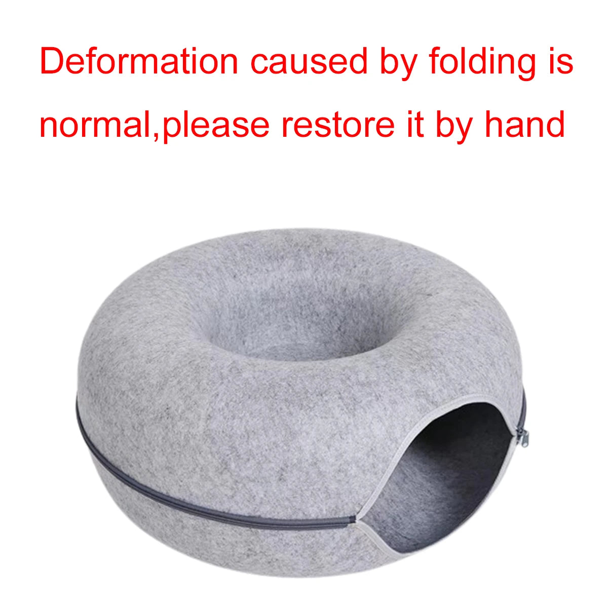 Cat Donut Bed with Tunnel - 2 in 1 Interactive Cat Bed