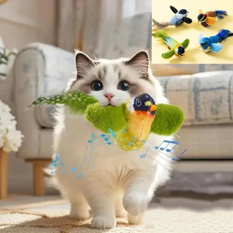 Interactive Bird Cat Toy - Realistic Feathered Catnip Toys