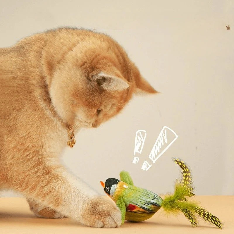 Interactive Bird Cat Toy - Realistic Feathered Catnip Toys
