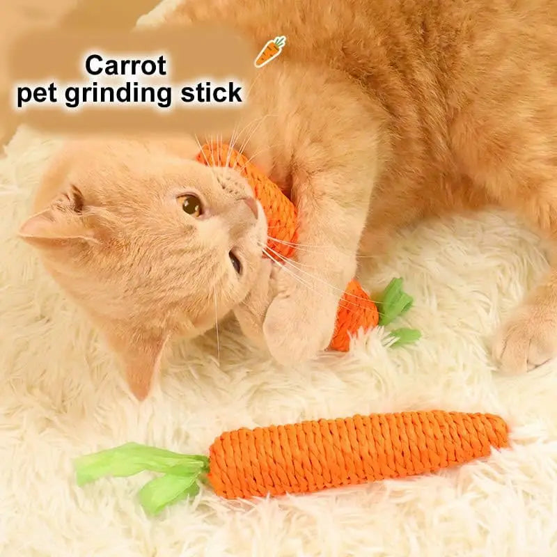 Carrot Cat Toy - Self Entertainment Teething Scratching