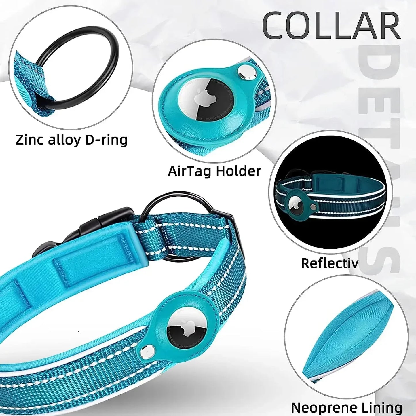 AirTag Dog Collar GPS - Waterproof Pet Tracking Collar