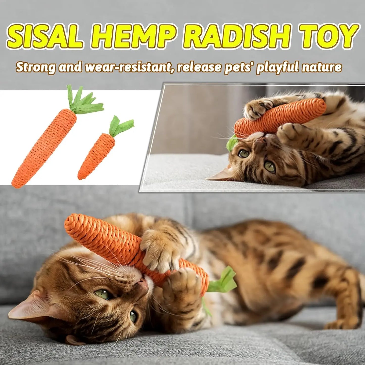 Carrot Cat Toy - Self Entertainment Teething Scratching
