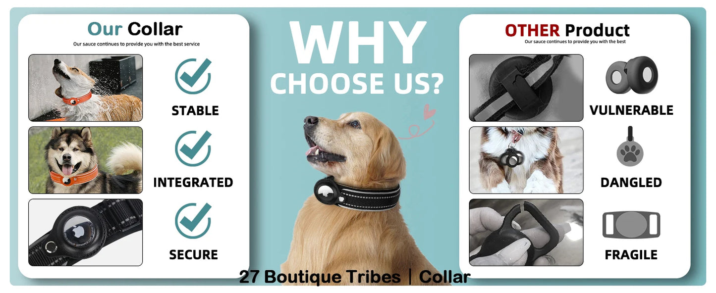 AirTag Dog Collar GPS - Waterproof Pet Tracking Collar