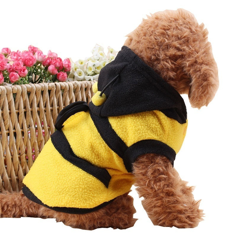 Halloween Bee Dog Costume - Cozy Fleece Hoodie Pet Outfit