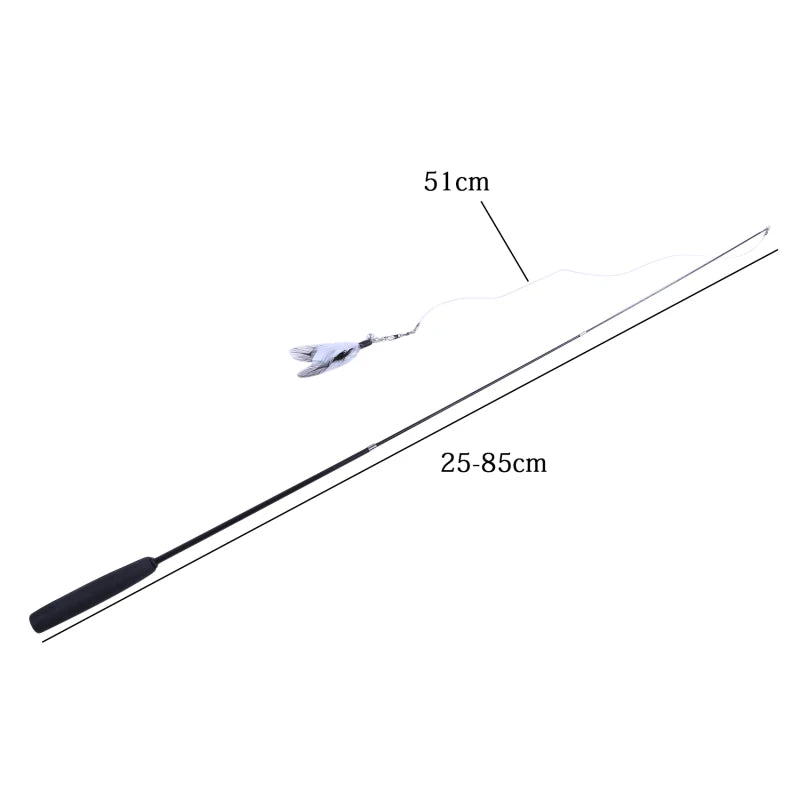 3-Section Cat Teaser Wand - Interactive Play
