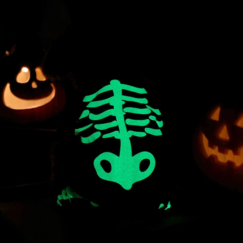 Glow in Dark Skeleton Dog Costume - Halloween Pet Jumpsuit