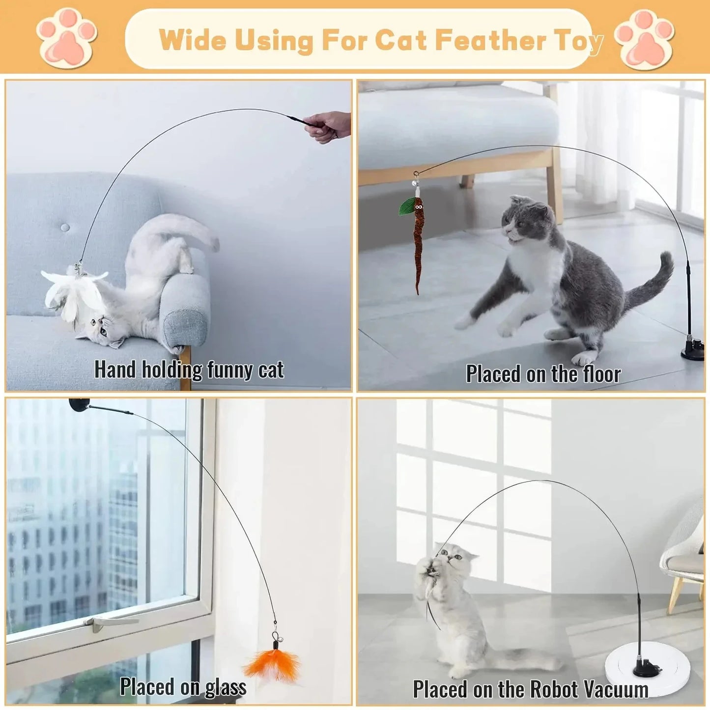 Self Entertainment Cat Toy - Interactive Feather Wand Auto