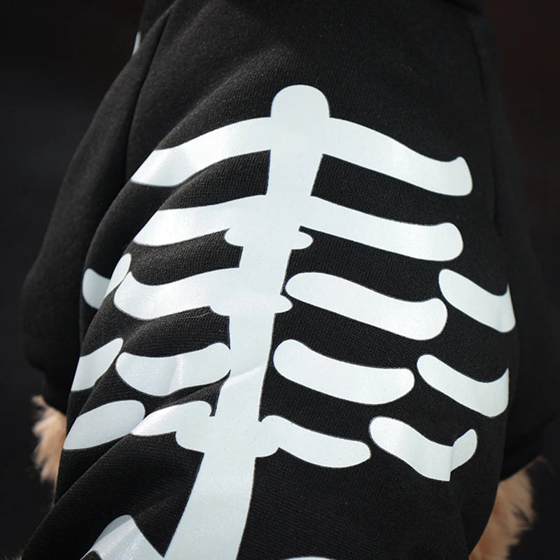 Glow in Dark Skeleton Dog Costume - Halloween Pet Jumpsuit