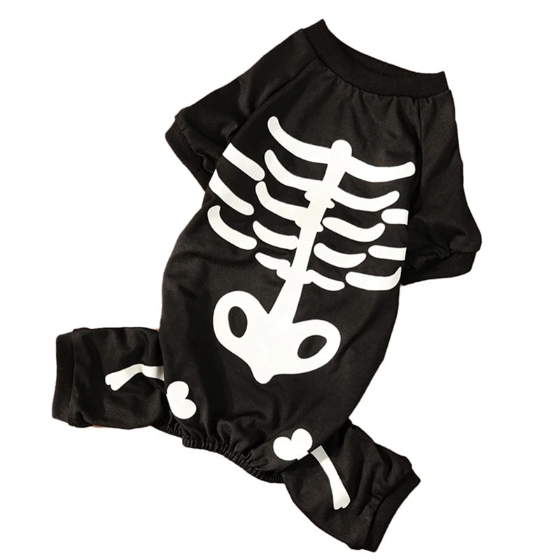 Glow in Dark Skeleton Dog Costume - Halloween Pet Jumpsuit