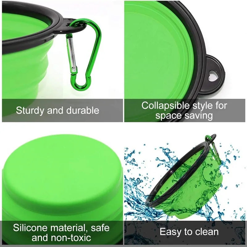 Clip & Go Collapsible Pet Bowl - Portable Travel Dog Cat Bowl