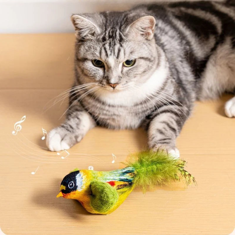Interactive Bird Cat Toy - Realistic Feathered Catnip Toys