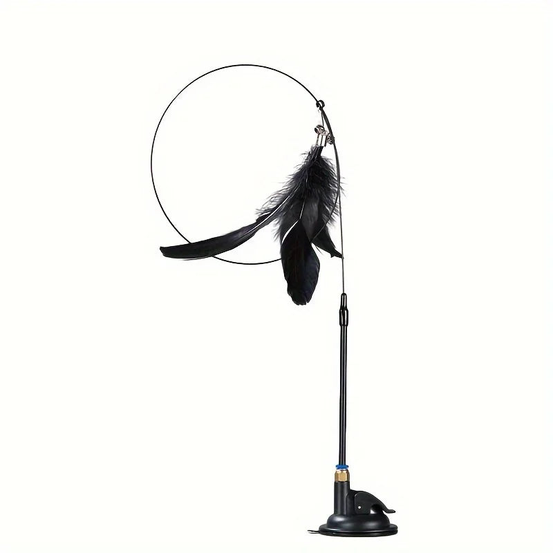 Interactive Cat Feather Wand Toy - Teaser Play Stick