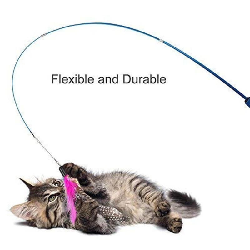 3-Section Cat Teaser Wand - Interactive Play