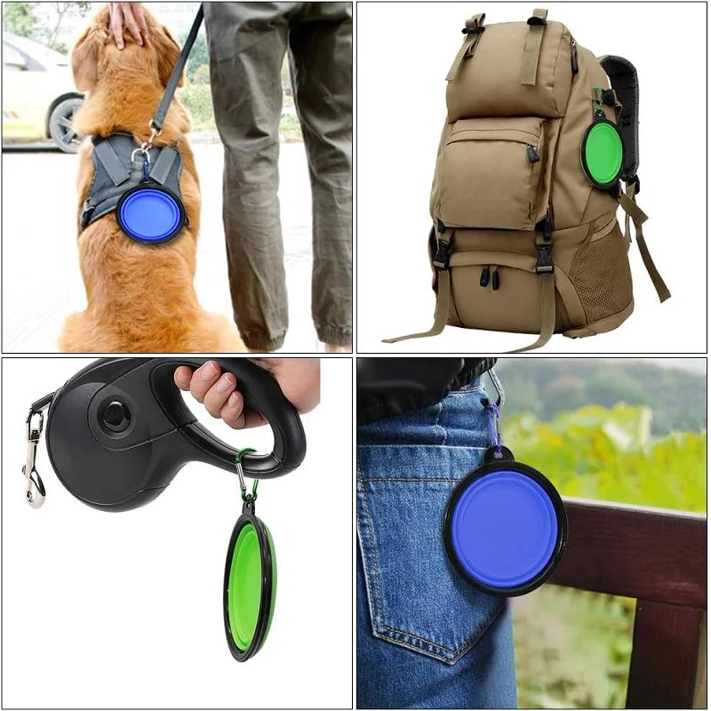 Clip & Go Collapsible Pet Bowl - Portable Travel Dog Cat Bowl