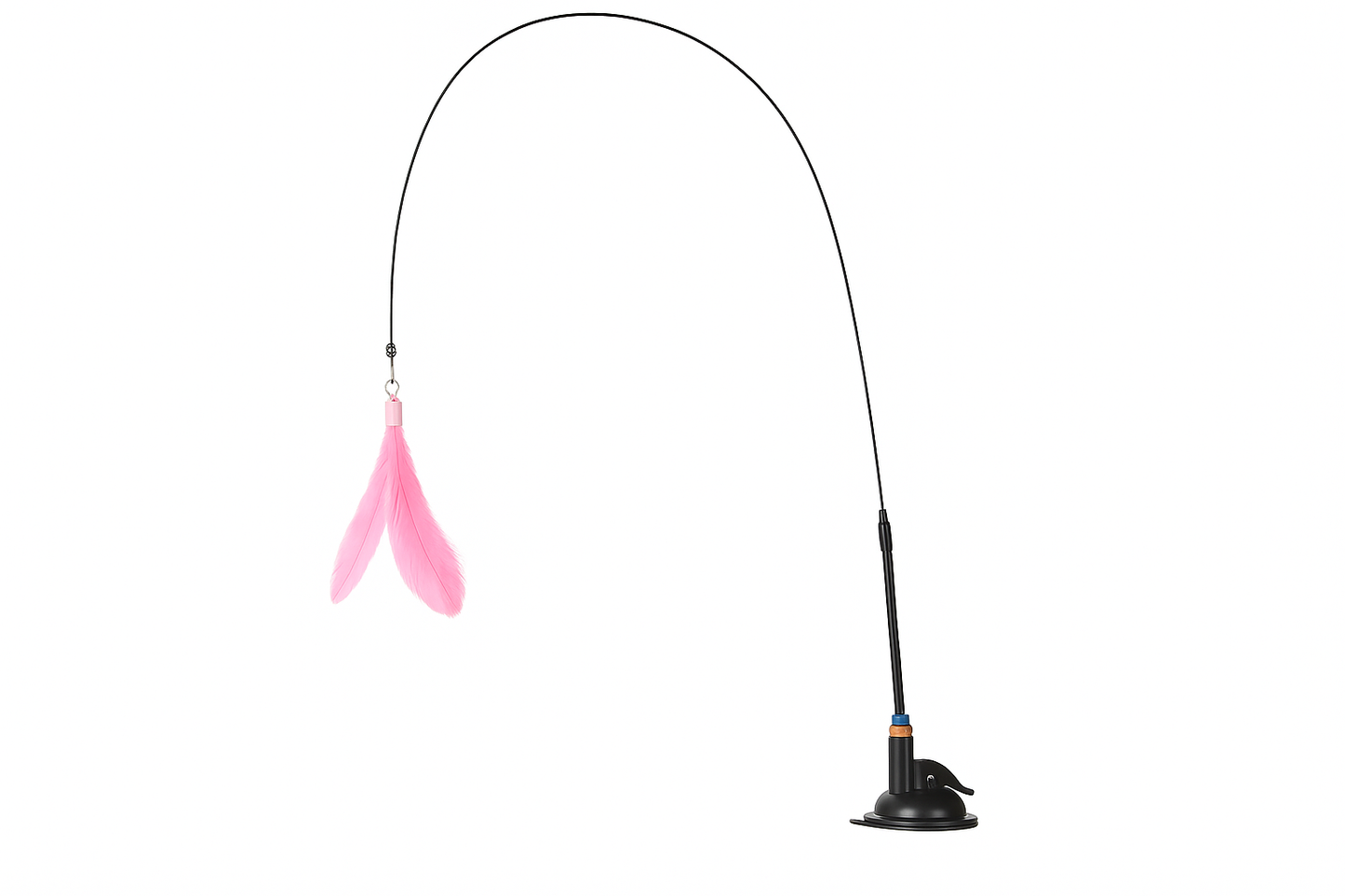 Cat toy wand on white background
