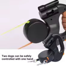 Dual Retractable Dog Leash LED - Tangle Free Two Dog Leash