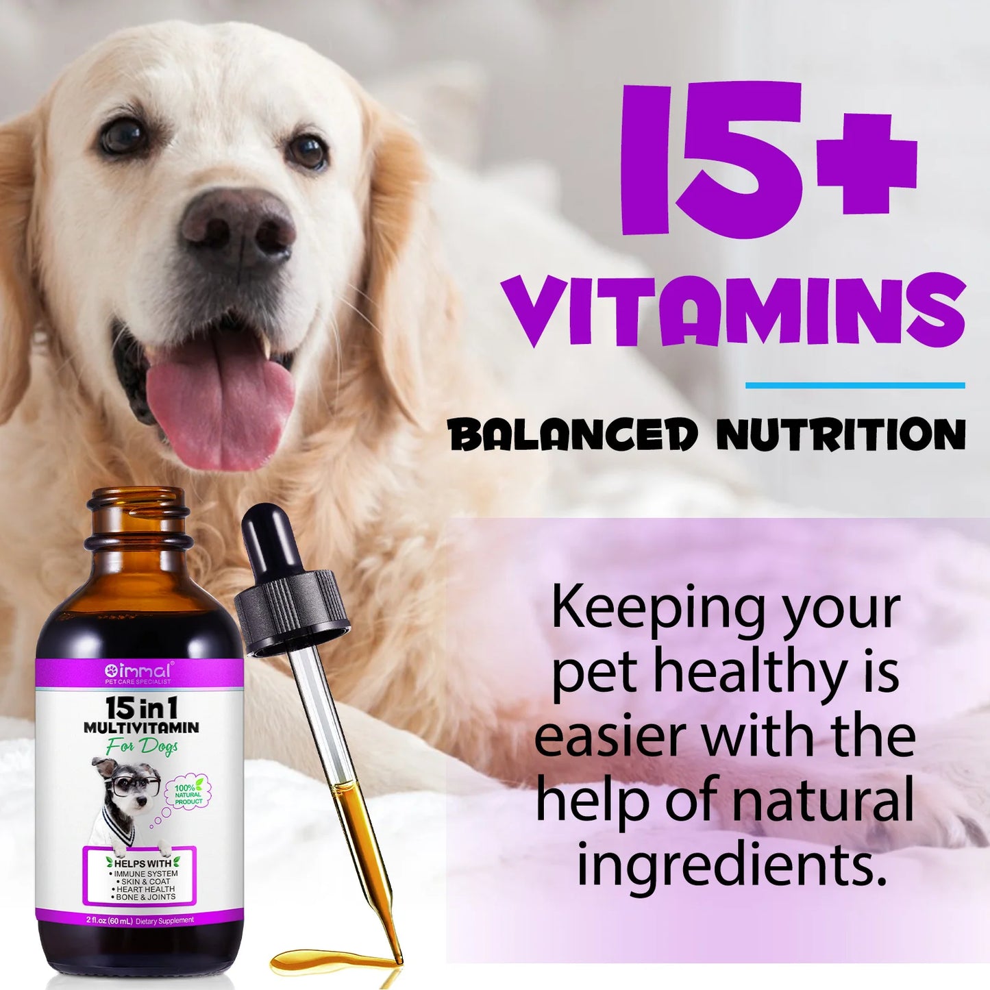 Dog Multivitamin 15-in-1 - Complete Health Support 60ml