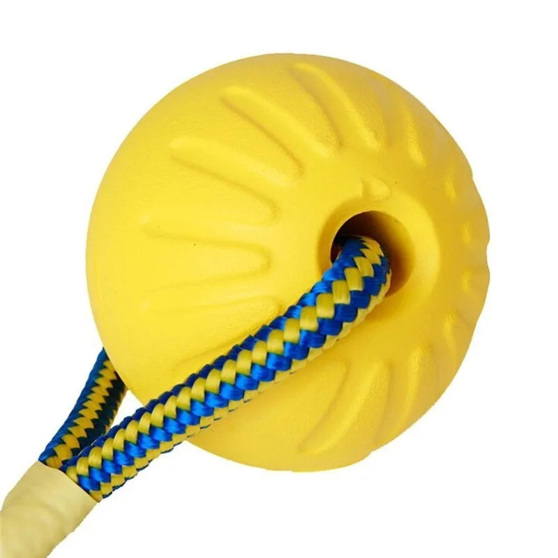 Indestructible Dog Ball Rope Handle - Fetch Training Toy