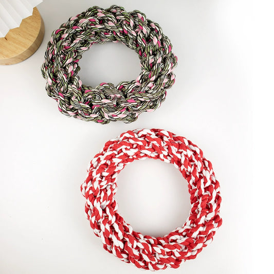 Heavy Duty Rope Dog Toy - Braided Ring Tug of War Dental