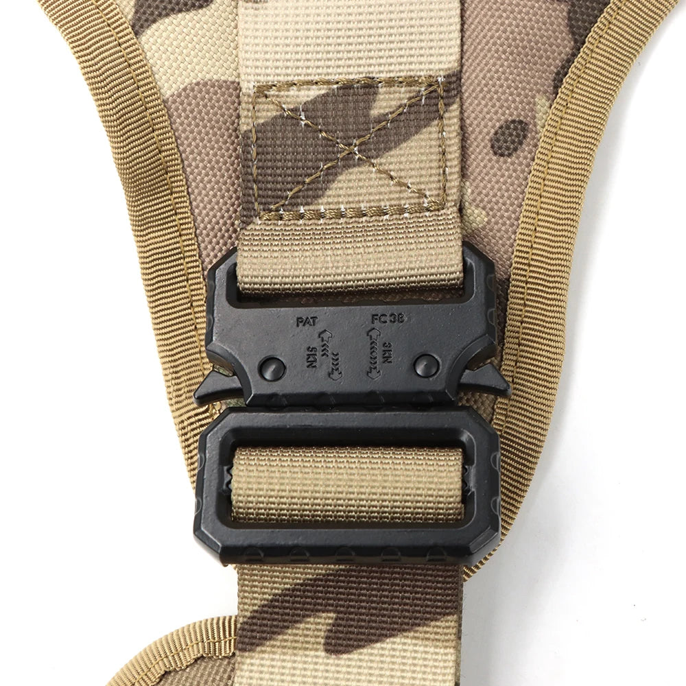 No Pull Tactical Dog Harness Set for Large Dogs – Military Style Harness with Leash, Collar & Patches