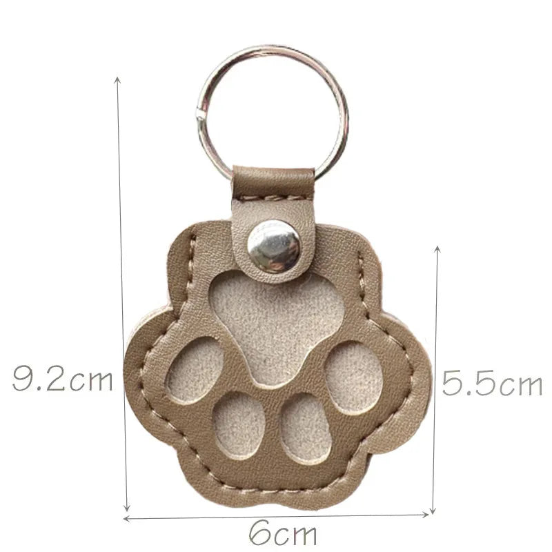 Pet Hair Keepsake Keychain Leather Memorial Locket for Dog Cat Fur