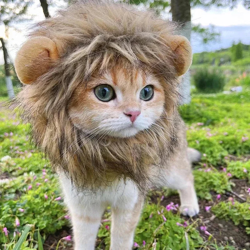 Lion Mane Pet Costume - Transform Cat or Puppy Into King