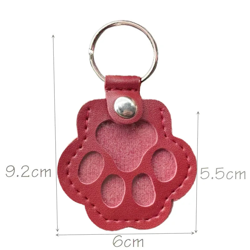 Pet Hair Keepsake Keychain Leather Memorial Locket for Dog Cat Fur