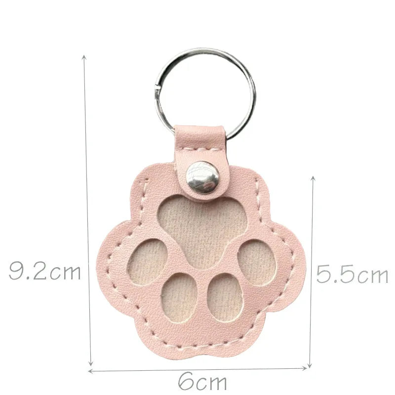 Pet Hair Keepsake Keychain Leather Memorial Locket for Dog Cat Fur
