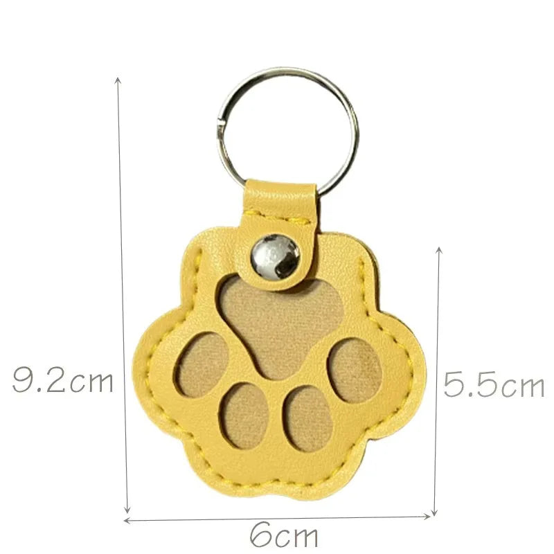 Pet Hair Keepsake Keychain Leather Memorial Locket for Dog Cat Fur