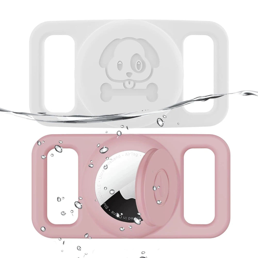 AirTag Pet Collar Holder - Waterproof Silicone GPS Tracker Loop for Dogs & Cats