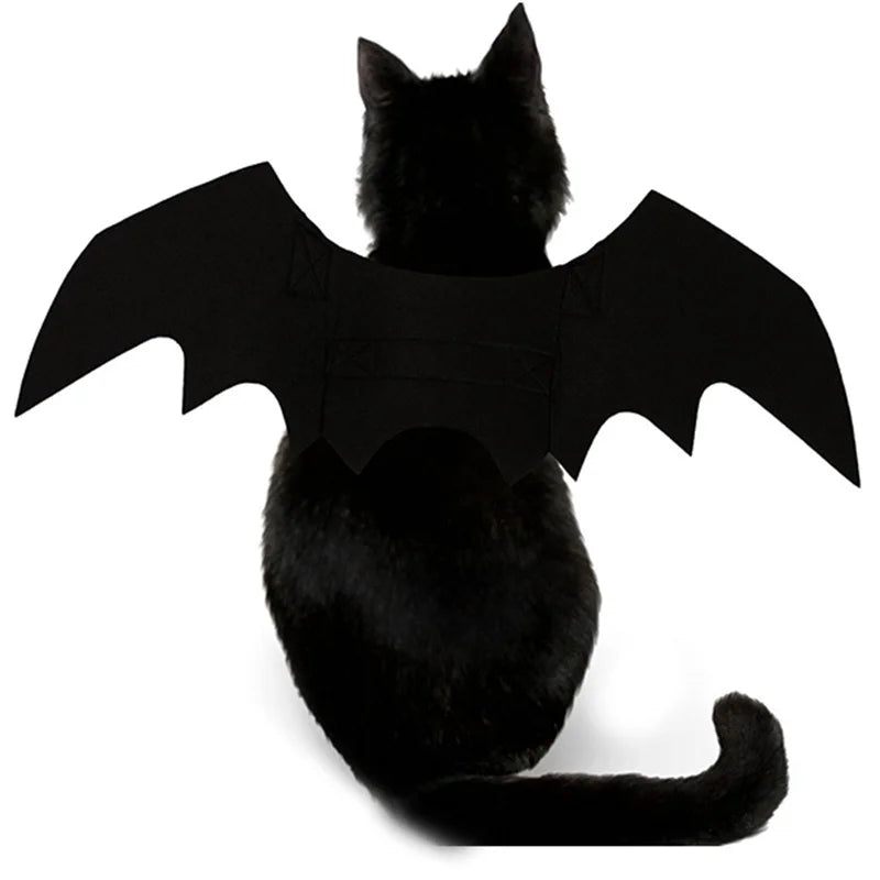 Halloween Bat Wings Pet Costume - Black Pet Harness Wings