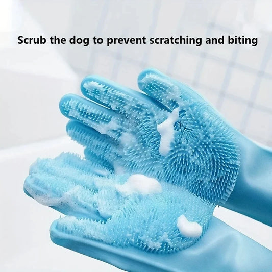 Magic Pet Grooming Gloves - Turn Bath Time Into Bonding Time