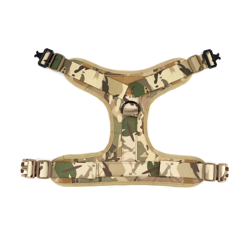 No Pull Tactical Dog Harness Set for Large Dogs – Military Style Harness with Leash, Collar & Patches