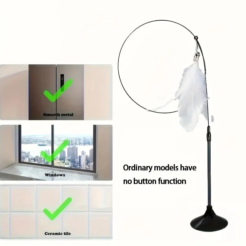 Interactive Cat Feather Wand Toy - Teaser Play Stick