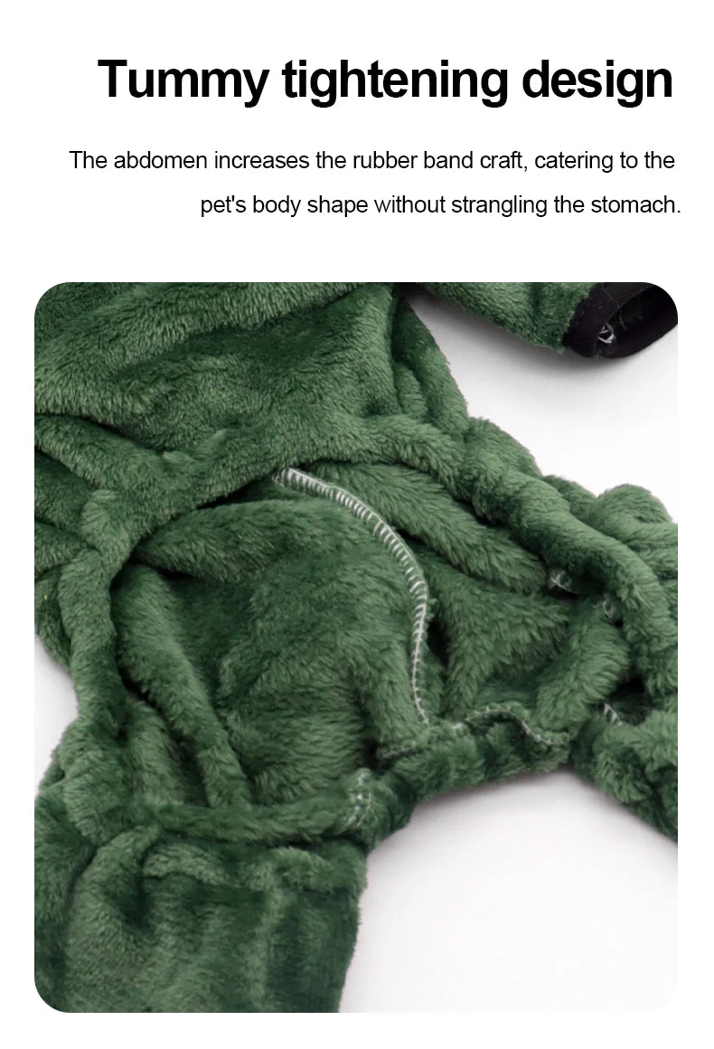 Halloween Dinosaur Dog Costume - Warm Fleece Pet Hoodie
