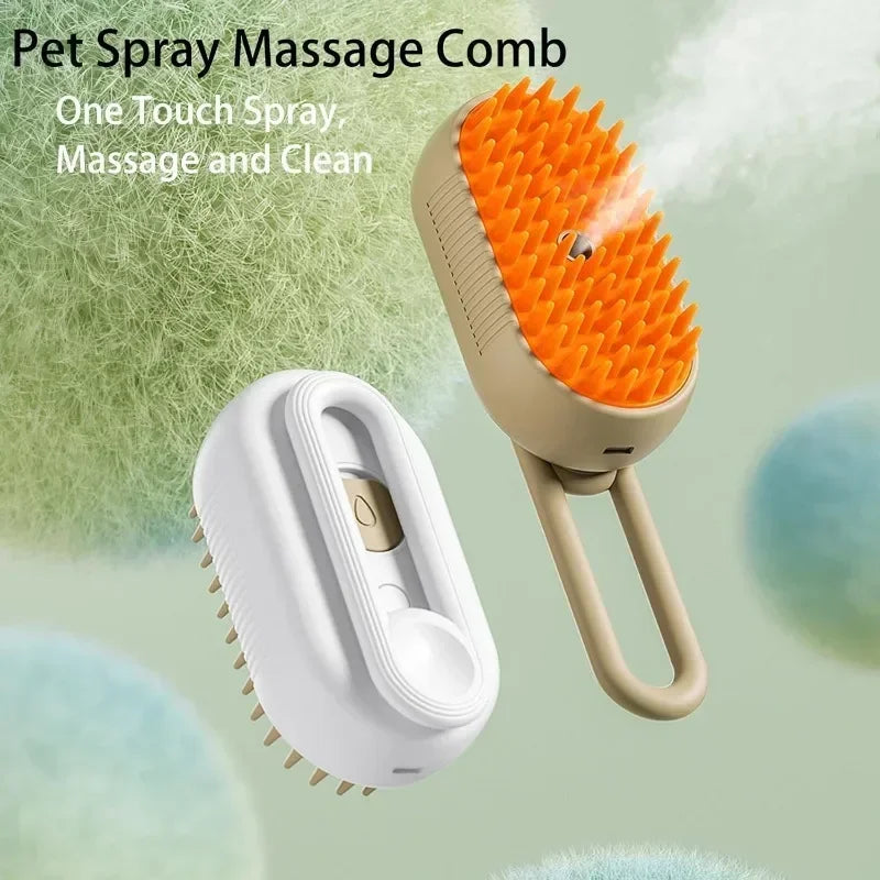 SteamGroom Pro 3-in-1 Electric Spray Brush Dogs Cats