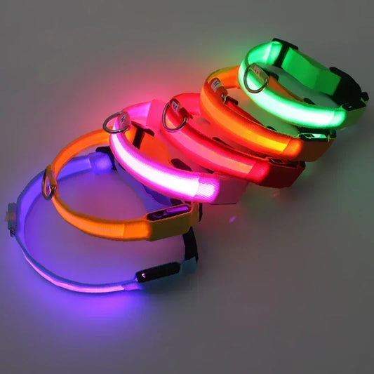 LED Dog Collar Rechargeable - Safety Light Up Pet Collar