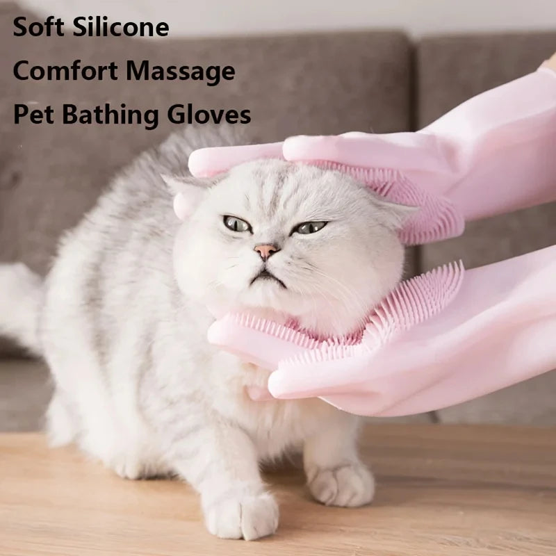 Magic Pet Grooming Gloves - Turn Bath Time Into Bonding Time