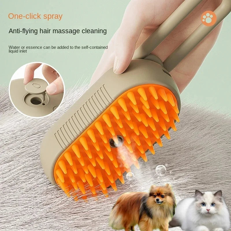 SteamGroom Pro 3-in-1 Electric Spray Brush Dogs Cats