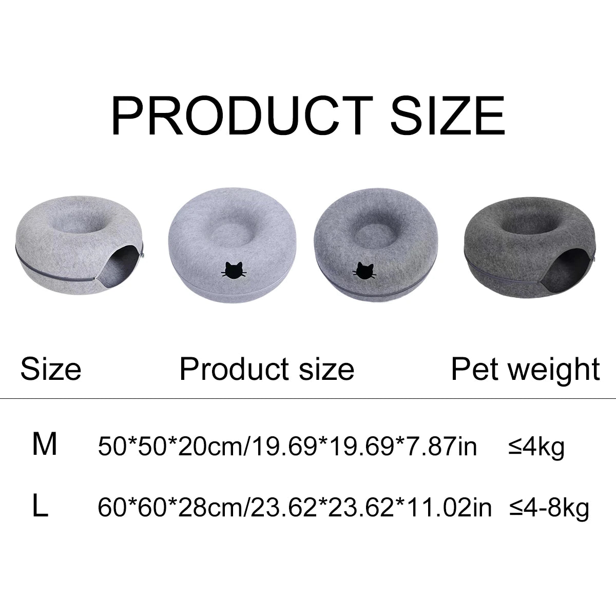 Cat Donut Bed with Tunnel - 2 in 1 Interactive Cat Bed
