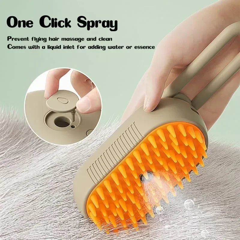 SteamGroom Pro 3-in-1 Electric Spray Brush Dogs Cats