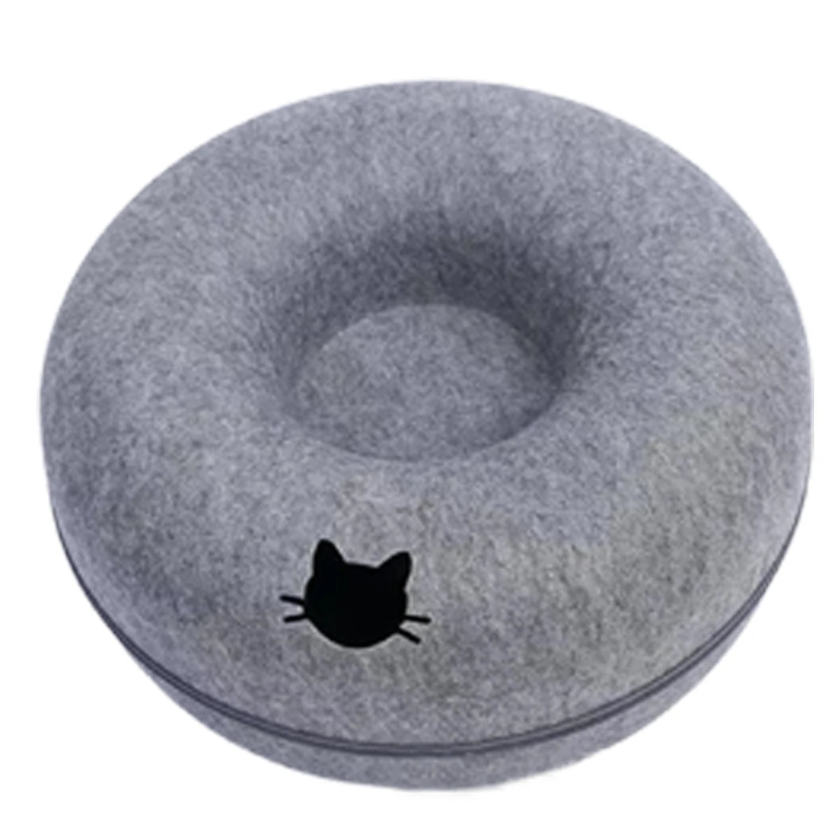 Cat Donut Bed with Tunnel - 2 in 1 Interactive Cat Bed