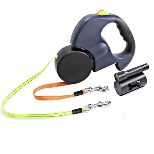 Dual Retractable Dog Leash LED - Tangle Free Two Dog Leash