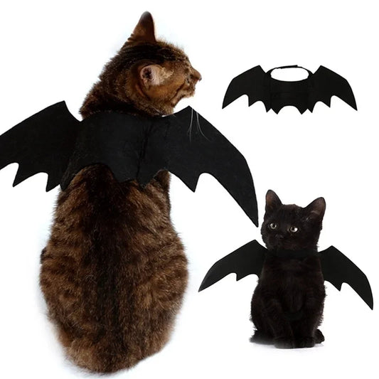Halloween Bat Wings Pet Costume - Black Pet Harness Wings
