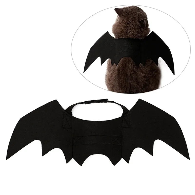 Halloween Bat Wings Pet Costume - Black Pet Harness Wings